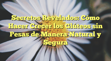 Secretos Revelados: Cómo Hacer Crecer los Glúteos sin Pesas de Manera Natural y Segura